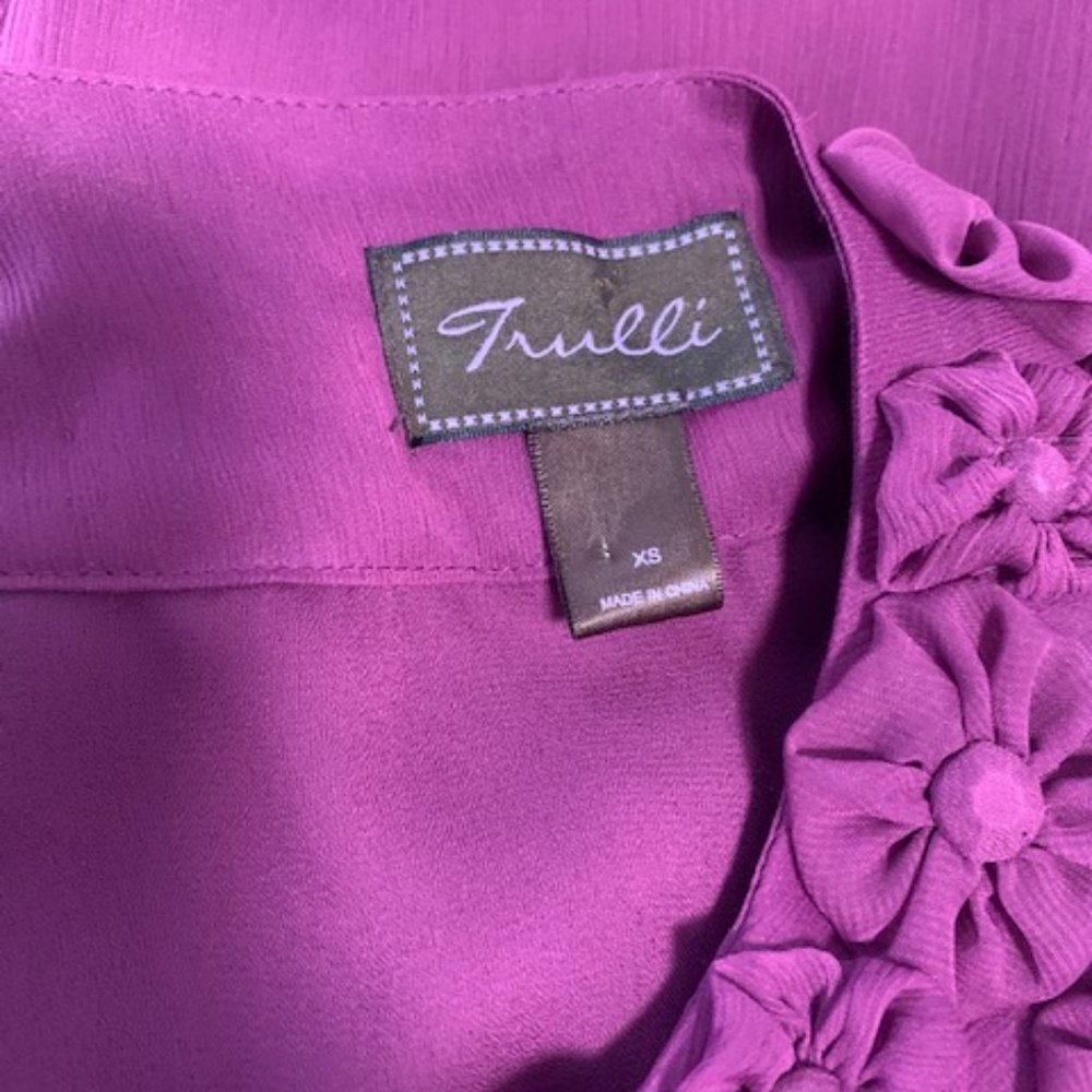 Trulli  Sheer short sleeve shirt eggplant - Picture 4 of 4